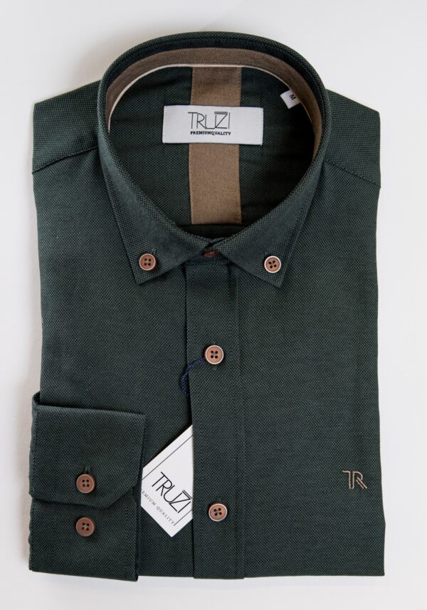 Πουκάμισο Λαδί Regular Fit, TRUZI