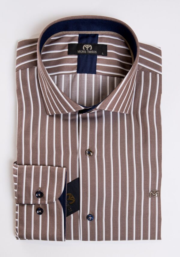 Πουκάμισο Καφέ Με Ρίγα, ΜAKIS TSELIOS