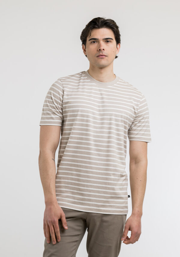 Μπλούζα Tshirt Μπεζ Ριγέ Runner, PRE END