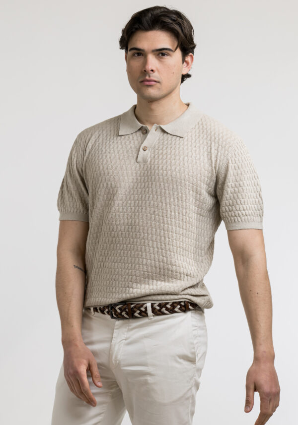 Μπλούζα Πόλο Πλεκτή Μπεζ, YES ZEE