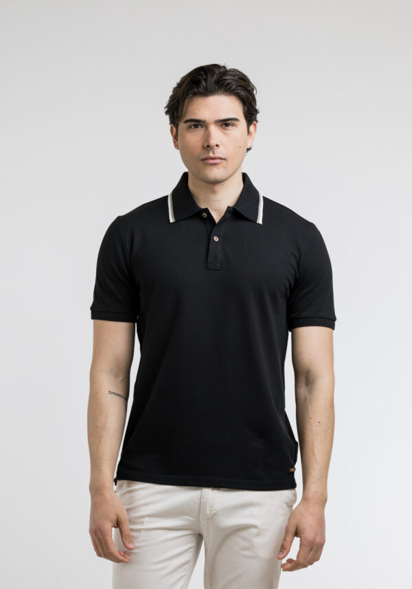 Μπλούζα Πόλο Πικέ Μαύρη, YES ZEE