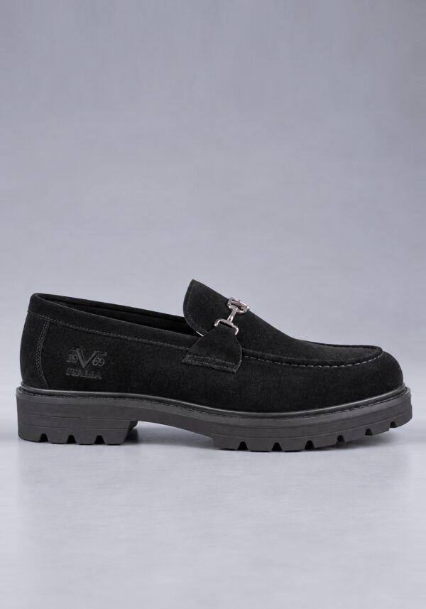 Παπούτσι Loafer Με Αγκράφα Μαύρο, VERSACE 19V69
