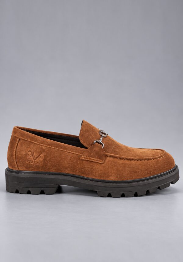 Παπούτσι Loafer Με Αγκράφα Καφέ, VERSACE 19V69